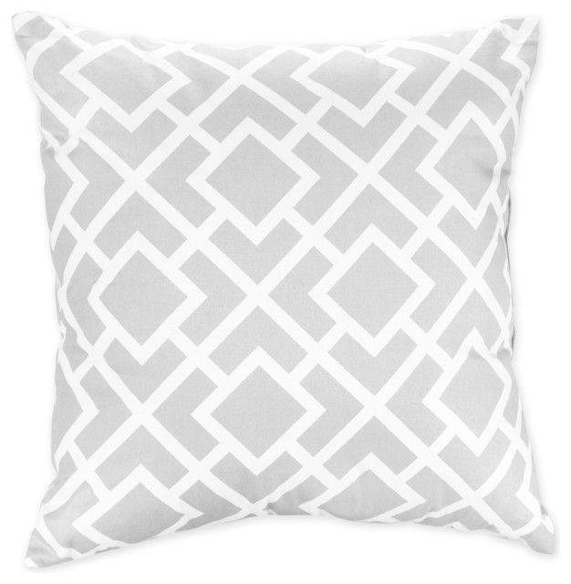 Sweet JoJo Designs Gray and White Diamond Decorative Throw Pillow - Contemporary - Scatter ...